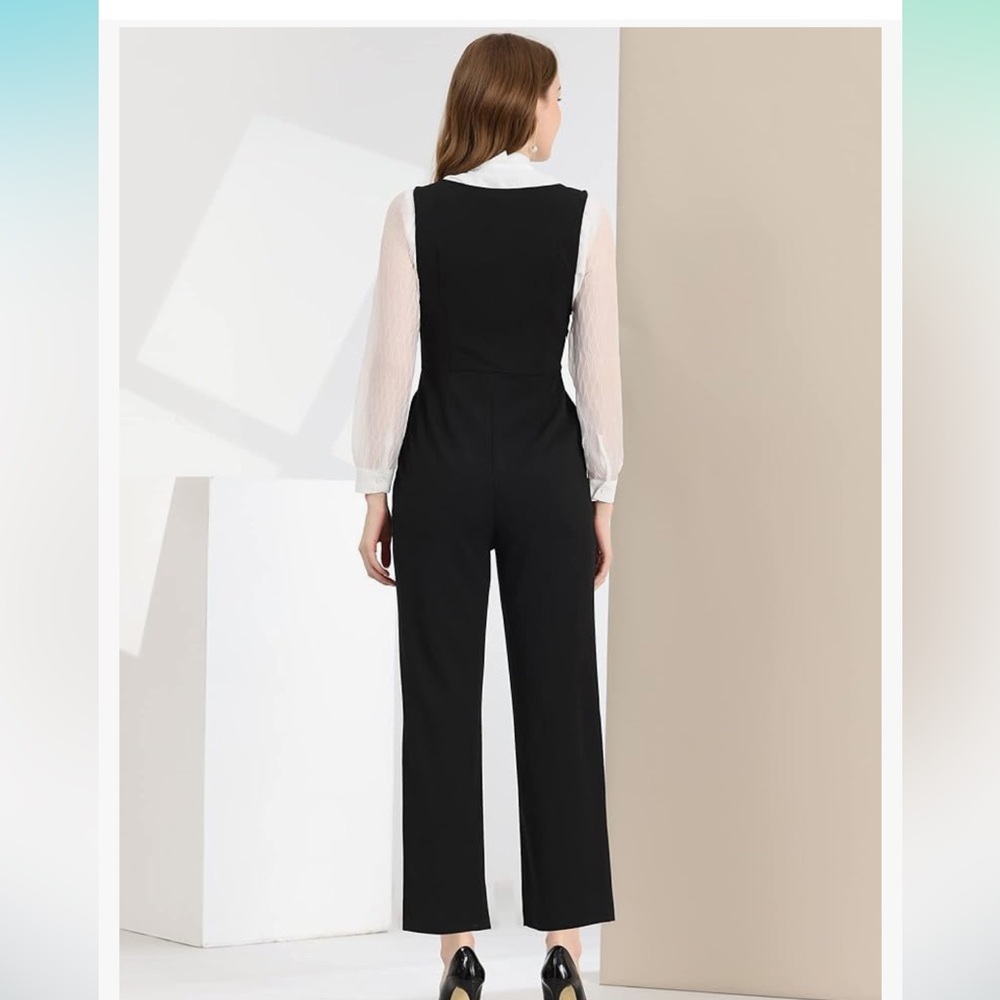NEW WITH TAGS! Allegra K Black Jumpsuit - Picture 3 of 7